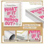 Drimiler Retro Newspaper Pink Font Poster What If It All Works Out Canvas Wall - Image 2