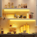 BAMEOS Floating Shelves with RGB LED, Wall Mounted Display Shelves Decoration - Image 5
