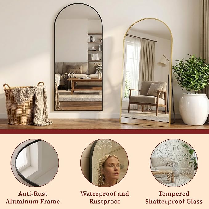 Suidia 71"x28" Arched Full Length Mirror - Image 6