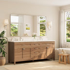 TETOTE 72 x 36 Inch Brushed Nickel Bathroom Mirror - Image 2