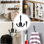 ZAYBOD 10 Pack Heavy Duty Wall Mounted Black Coat Hooks - Image 4
