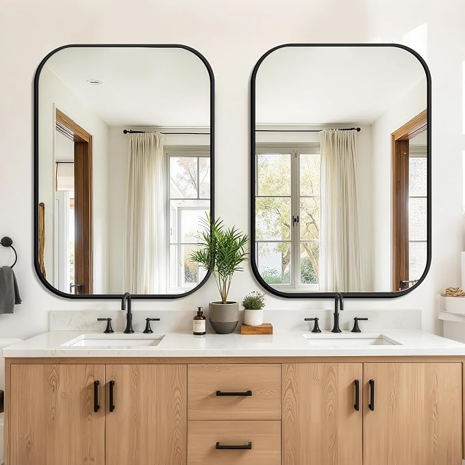 FICTOR Bathroom Vanity Mirror for Wall, 2 Pack 28" x 40" Rectangle Bathroom - Image 3