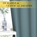 NICETOWN Blackout Greyish Blue Curtain & Drape 108 inches Long - Image 5