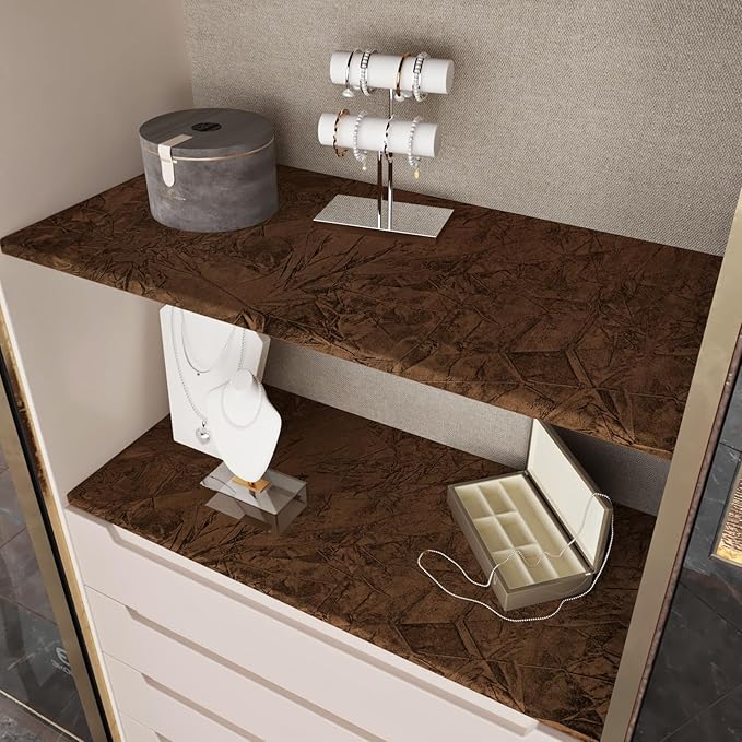 Wallercity Deep Brown Self Adhesive Velvet Wallpaper Peel and Stick Soft Touch - Image 7