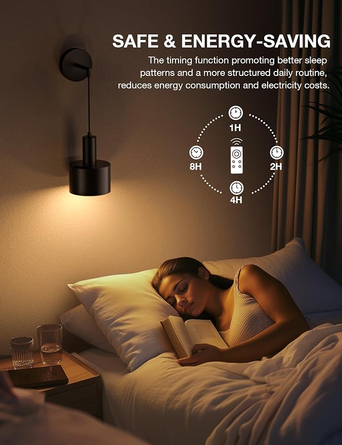 NIORSUN Battery Operated Wall Sconce Set of 2, 9 Colors Sconces Wall Decor - Image 4
