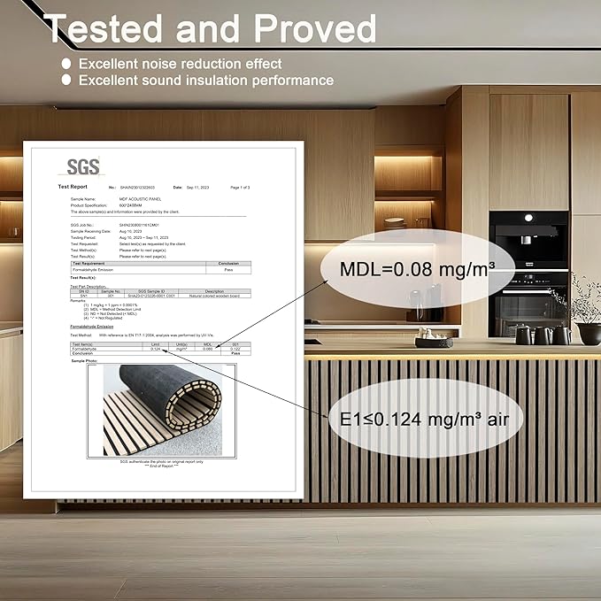 94.5 x 23.6 in Acoustic Wood Wall Panels, 3D Flexible Soundproof Wall Panels - Image 4