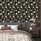 Laatse Black Gold Peel and Stick Wallpaper White Floral Contact Paper 17.5in x - Image 5