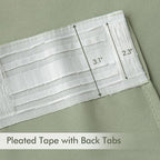 MIULEE Sage Green Back Tab Blackout Curtains 96 Inch Length 2 Panels Set - Image 4