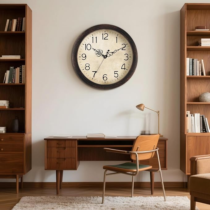 KECYET Wall Clock, Vintage Wall Clocks Battery Operated Quartz Silent - Image 2
