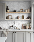 Ismoon Large Floral Peel and Stick Wallpaper Boho White/Grey Contact Paper - Image 6