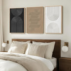 Large Framed Boho Modern Neutral Abstract Wall Art - Image 4
