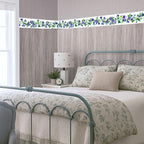 Purple Blue Floral Wallpaper Border 196x4 Inch Peel and Stick Wall Border Self - Image 7