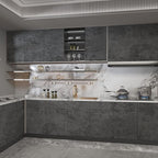 3yecao 16"×197" Extra Thick Dark Blue Grey Concrete Wallpaper Peel and Stick - Image 4