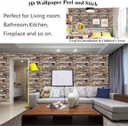 10PCS 3D Wall Panels Peel and Stick, 3D Brick Wallpaper Peel and Stick PVC - Image 4