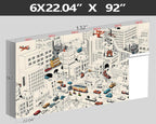 XMPMBM-Cartoon Comics City Nursery Room Fabric Wallpaper Kids Bedroom - Image 4