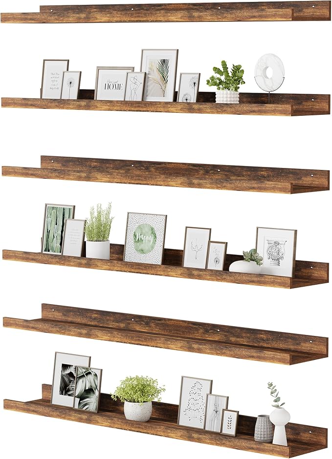 upsimples Floating Shelves for Wall, 47.3 Inch Shelves for Decor Storage Set of by upsimples