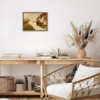 Framed Vintage Cat Canvas Wall Art, Funny Orange Cat Parody Classic Masterpiece - Image 4
