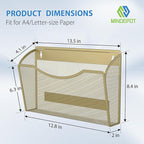 MINDEPOT Magnetic Wall File Organizer, Hanging Wall Mounted File Folder Binder - Image 2