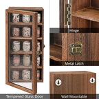 Ikee Design Wall Mounted Wooden Collectible Display Case 5 Shelf Display - Image 4