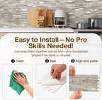 Peel and Stick Backsplash Tile Waterproof Removable PVC Wall Sticker 3D Faux - Image 5