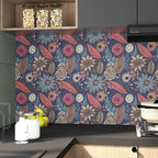 Boho Wallpaper Peel and Stick, Vintage Blue Pink Floral Contact Paper, Retro - Image 5