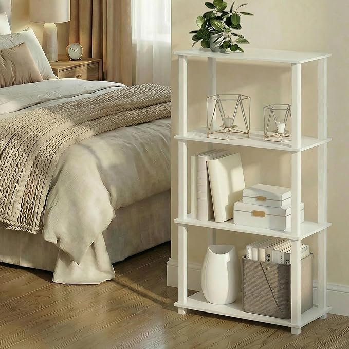Furinno Turn-S-Tube Storage Shelves, 4-Tier Book Shelf, Corner Shelf, Toolless - Image 4