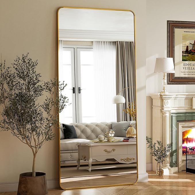BEAUTYPEAK Gold Full Length Mirror, Suitable - Image 5