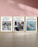 iHery Every Hour is Happy Hour Framed Trendy NewsPaper Wall Art, Natural OAK - Image 4