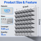 12 Pack Pyramid Sound Proof Foam Panels - Image 6