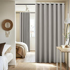NICETOWN Extra Wide 100% Blackout Linen Curtain Panel, Light Grey, 100 inch per by NICETOWN