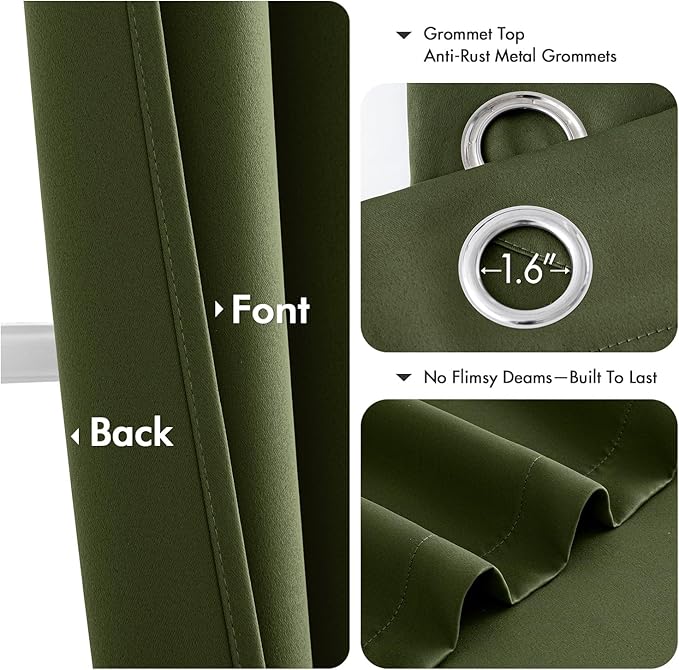 MIULEE Blackout Curtains for Bedroom Living Room 2 Panels, Thermal Insulated - Image 5