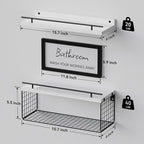WOPITUES Floating Shelves for Wall Decor Sign, Bathroom Organizer and Storage - Image 3