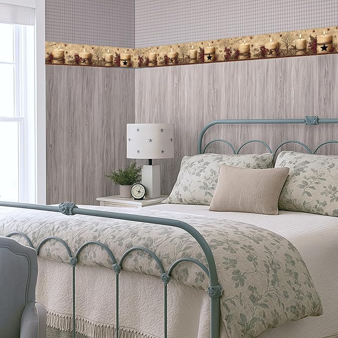 Rustic Farmhouse Wallpaper Border Peel and Stick 196x4 Inch Removable Wall - Image 7