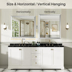 40x36 Inch Brushed Silver Bathroom Mirror - Image 6