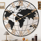 36 Inch Extra Giant Oversized Black Metal Wall Clock, Large Modern Decorative by Pytha+Sight