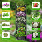2 Packs Hanging Planter for Outdoor Plants, 7 Pocket Vertical Wall Planter - Image 2