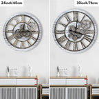 The B-Style Large Real Moving Gears Wall Clock 30 inch Rustic Retro Industrial - Image 2
