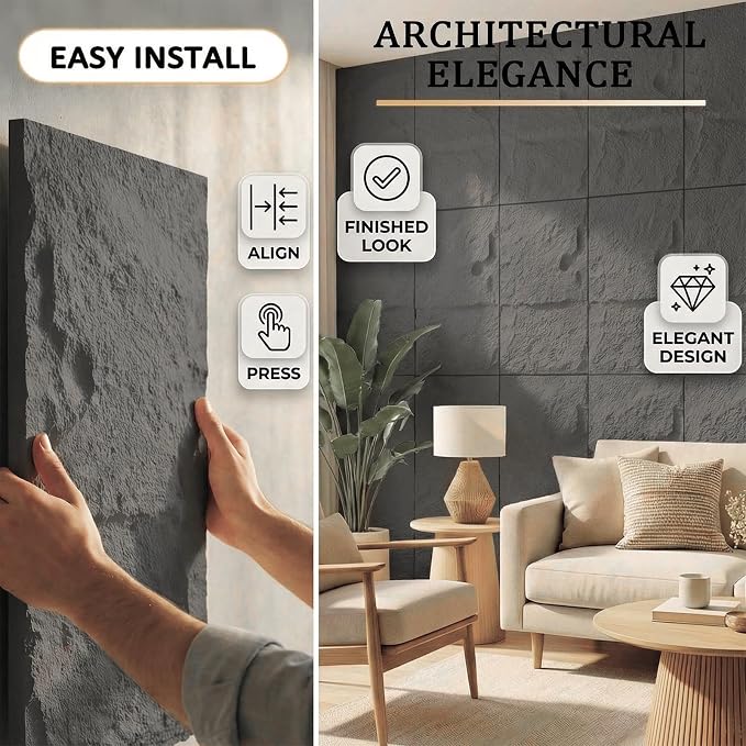 3D Faux Stone Wall Panels, 1.18" wall Panels - Image 4