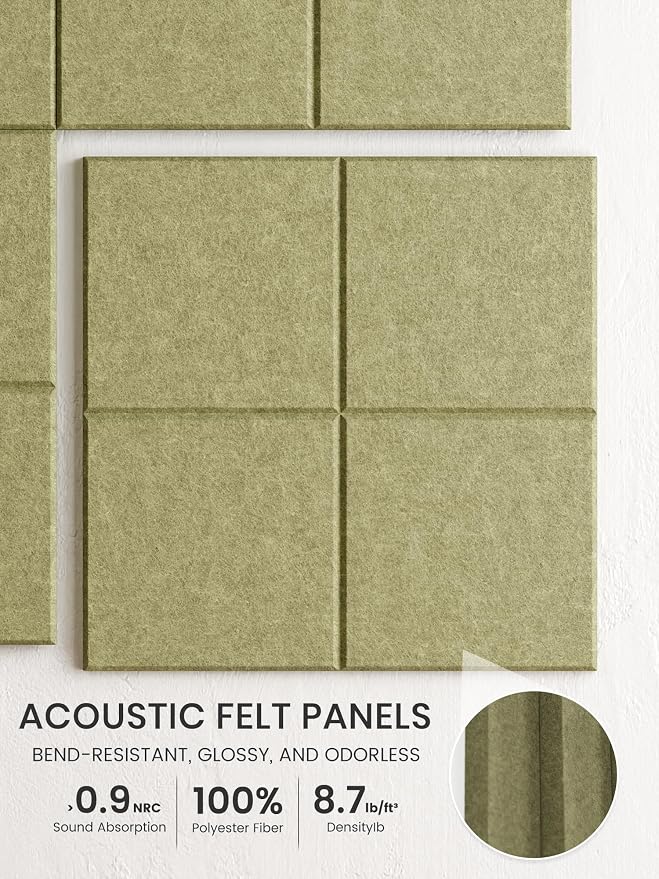 Bumusty Large Felt Bulletin Board, 30 Push Pins, 40 Adhesive Tabs, Olive Green - Image 3