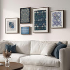 Framed William Morris Wall Art for Living Room, 5 Piece Large Vintage Blue - Image 2
