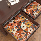 BOKEBEVE Orange Wallpaper Peel and Stick Retro Floral Contact Paper Self - Image 3