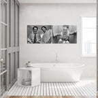 Framed Funny Movie Bathroom Canvas Wall Art Set of 2 – Black and White Vintage - Image 7