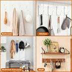 12 Pcs Wall Hooks for Hanging, Large Coat Hooks Wall Mount, Heavy Duty Screw in - Image 6