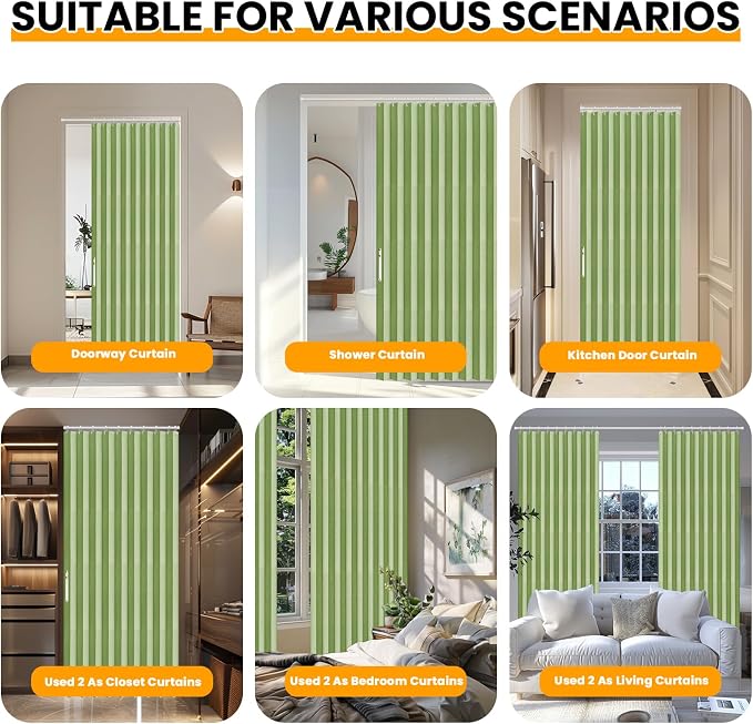 AJAZZ 100% Blackout Magnetic Door Curtain Accordion Door Accordion Doors - Image 5