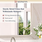 Keonjinn 55 x 30 Brushed Nickel Bathroom Vanity Mirror, Large Rounded Rectangle - Image 7