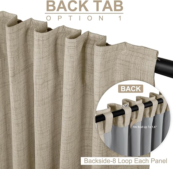 100% Blackout Shield Linen Blackout Curtains - Image 3