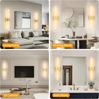 Morauroral 30 Inch White Gold Battery Operated Wall Sconces Set of 2, Dimmable - Image 5