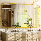 Easly 26 x 38 Inch Bathroom Mirror, Rounded Rectangular Vanity Mirror by EASLY