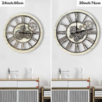 The B-Style Large Real Moving Gears Wall Clock 30 inch Rustic Retro Industrial - Image 2