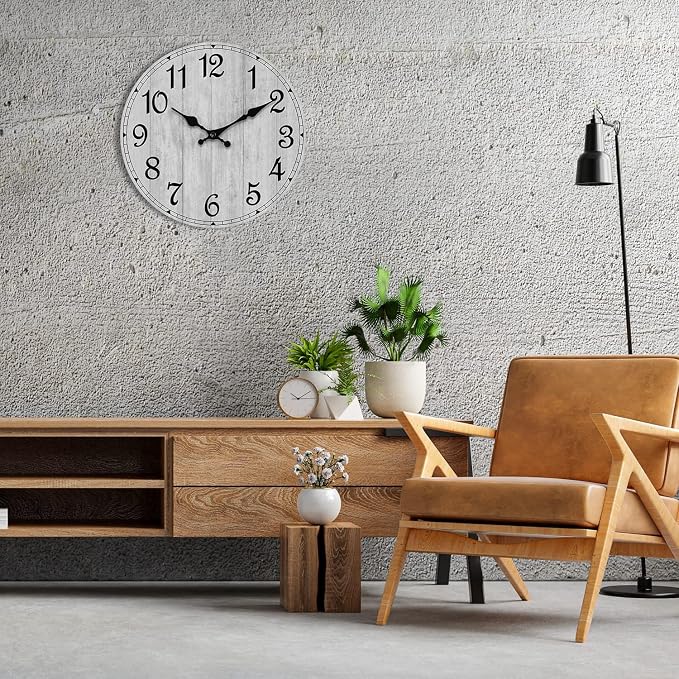 Wall Clock 14 Inch, Vintage Rustic Wooden Clocks Decorative - Image 5